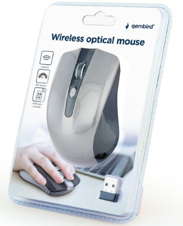 MUSW-4B-04-BG Gembird Bezicni mis 2,4GHz opticki USB 800-1600Dpi black/spacegrey 99mm.