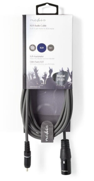 COTH15205GY30 Unbalanced Audio Cable XLR 3-Pin muski na RCA muski, 3m, PVC, Dark Grey