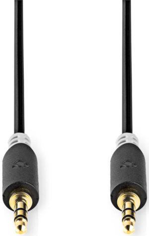 CABW22000AT20, Stereo kabl, 3,5 mm muški na 3,5 mm muški, Pozlac´eni, 2,00 m, Antracit