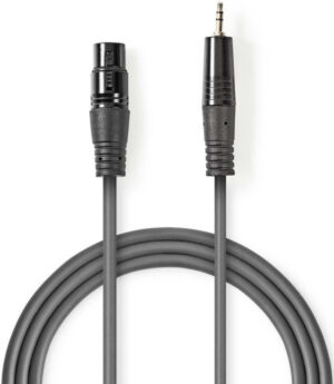 COTH15300GY15, Balansirani audio kabl, XLR 3-pinski muški, 3,5 mm muški, Niklovani, 1,50 m, PVC