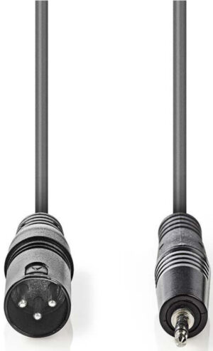 COTH15300GY30, Balansirani audio kabl, XLR 3-pinski muški, 3,5 mm muški, Niklovani, 3,00 m, PVC