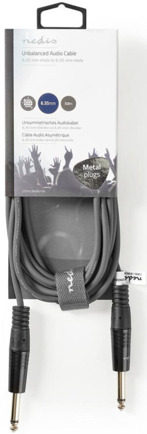 COTH23000GY30, Mono audio kabl, 6,35 mm muški, 6,35 mm muški, Niklovani, 3,00 m, PVC