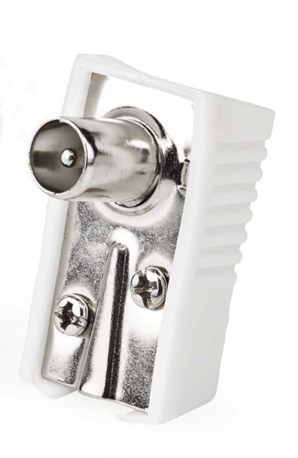 CSGB40900WT, IEC (koaksijalni) konektor,Ugaoni,Muški,75 oma,Preènik kabl. ulaza: 7,0 mm,Beli,1kom