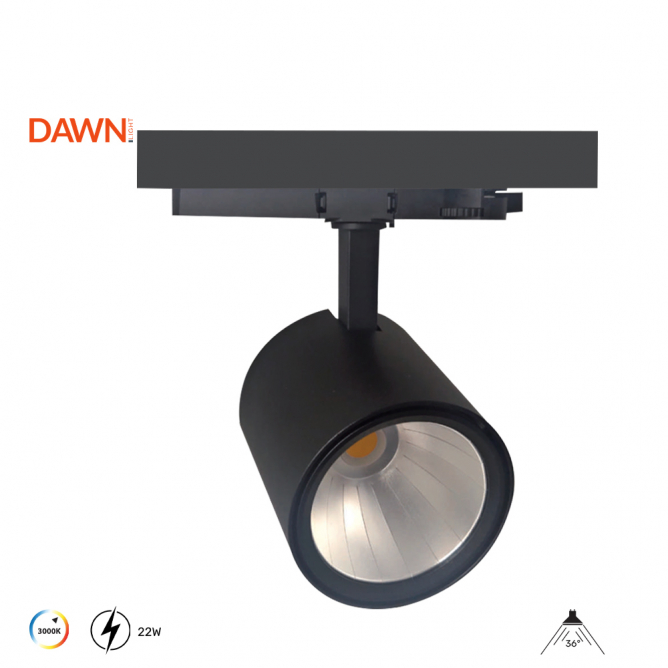 DAWN LED REF SINSKI  XS-22 22W 3000K CRNI TROFAZNI