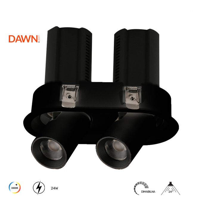 DAWN LED SVETILJKA TTV324 24W 3000K CRNA DIM
