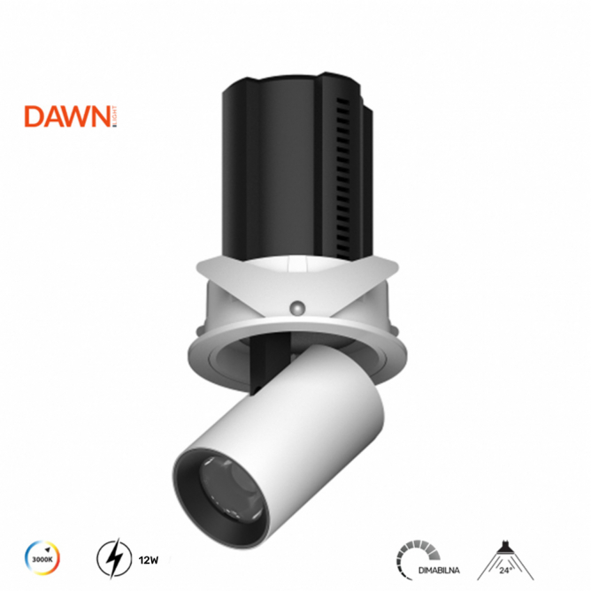 DAWN LED SVETILJKA V324 12W 3000K BELA DIM