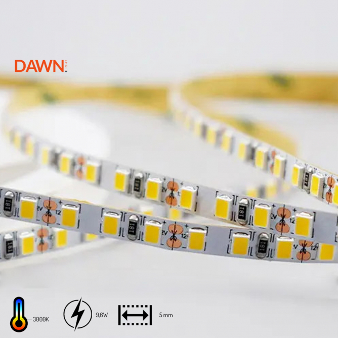 DAWN LED TRAKA HL 2835-120-WW 12V IP20 (5met, 9.6W/m, 5mm)