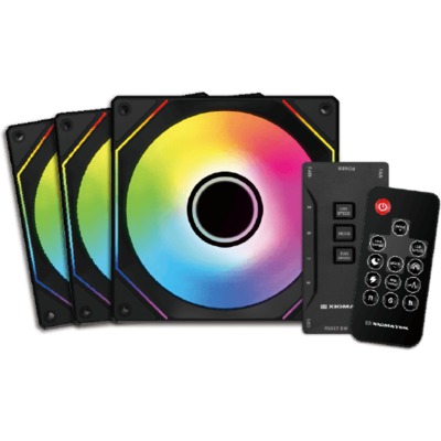 Cooler Ventilator XIGMATEK Infinity G22A ARGB Black 3KOMADA I REMOTE KONTROLER EN44793