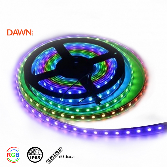 LED TRAKA KU-5050D-60-RGB 12V IP65 (5met,14.4W/met,10mm)