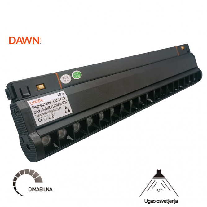 MAGNETIC SVETILJKA LED14-20W 3000K 30° 48V DC