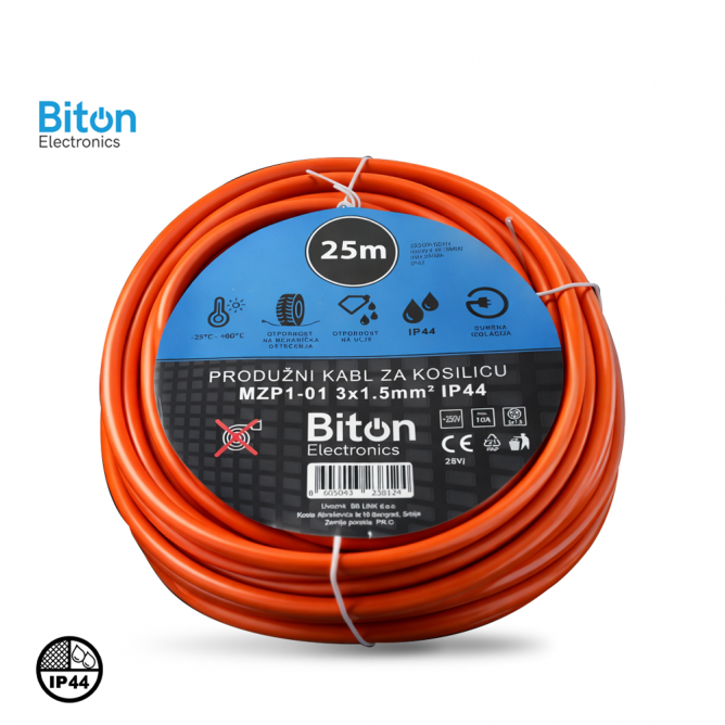 PRODUZNI KABL ZA KOSILICU 25M MZP1-01 3×1.5mm IP44