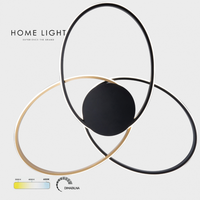 SOLEA 42 PLAFONSKA SVETILJKA 60W 3000/4000/6000K CRNA/ZLATO DIM