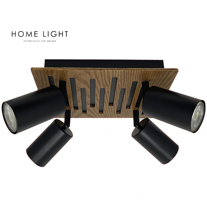 TALIA 68 SPOT SVETILJKA 4*GU10 CRNA/DRVO