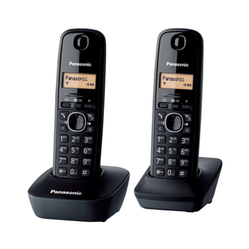 PANASONIC DECT KX-TG1612FXH Duo Bežični telefon, Crna