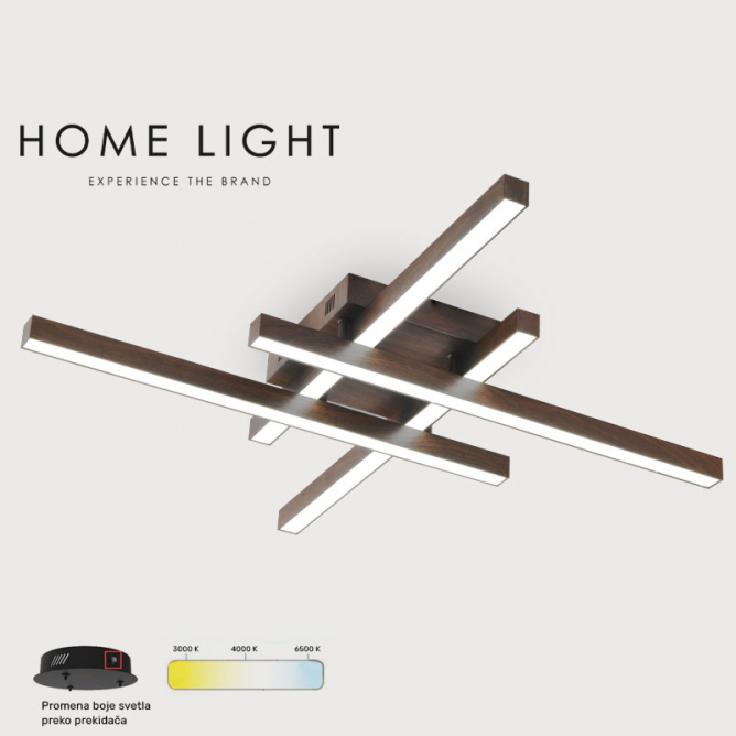 VESTA 530 PLAFONSKA SVETILJKA 40W 3000/4500/6000K TAMNO DRVO/ZLATO