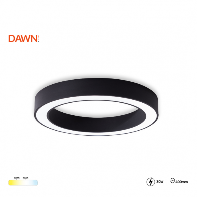 VESTA 679 PLAFONSKA SVETILJKA 30W 3000/4000K CRNA