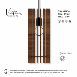 VINTAGE KENDALL T160 VISILICA 1*E27 (O 160 mm, h-400 mm) - SKU01422