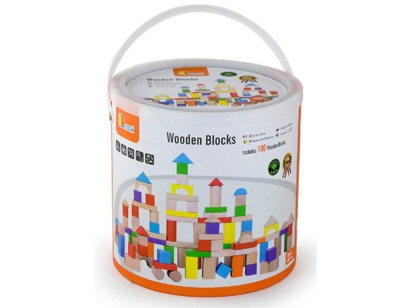 VIGA Drvena geometrijska tela 100 kom.