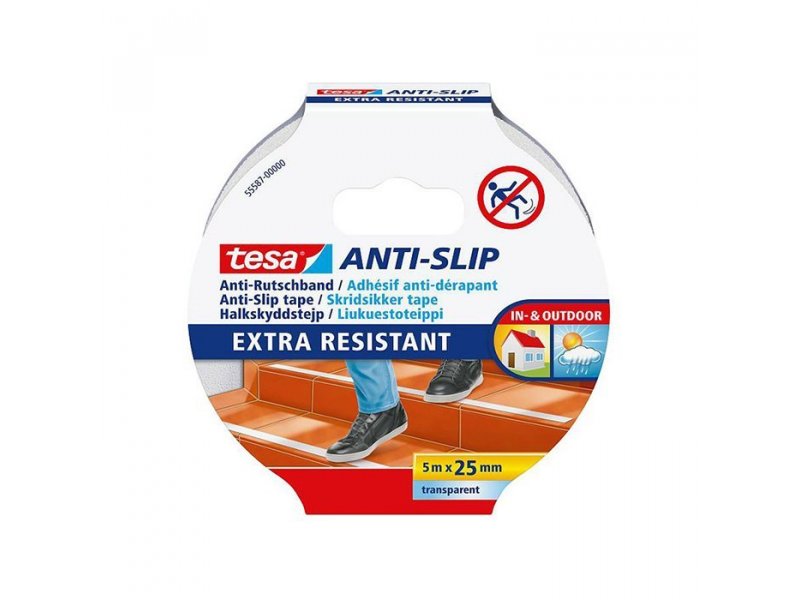 TESA Traka lepljiva antiklizna 25mm/ 5m  55587 prozirna blister