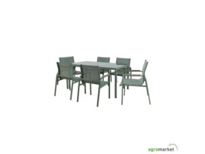 Green Bay Baštenski set sto + 6 stolica Olive (A+B)