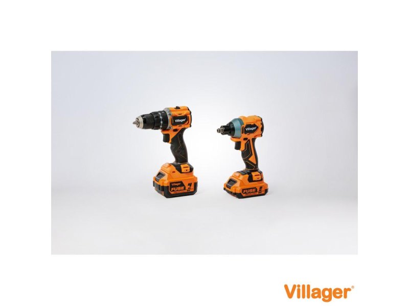 VILLAGER FUSE set bušilica VLP 5121 + odvrtač VLP 6420, baterija 1×2,0Ah,1×4,0Ah, punjač 2,4A