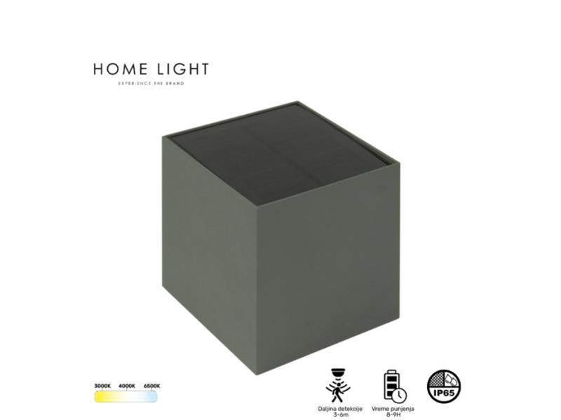 HOME LIGHT Tayo 3W 3CCT Solarna svetiljka siva
