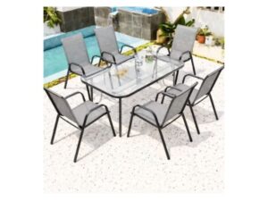 PROGARDEN Sto sa 6 stolica 001/set siva