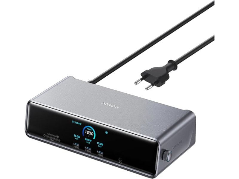 ANKER Prime Docking Stanica 140W, 14u1, Display Link, siva