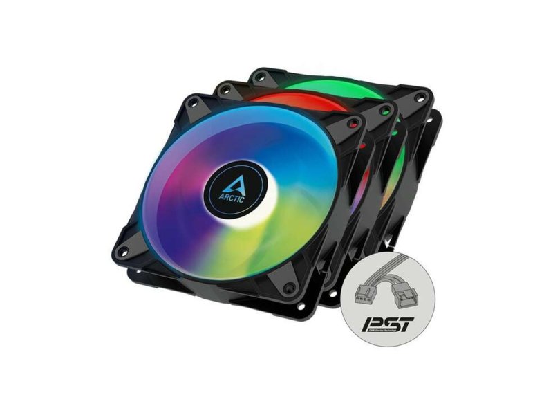 Arctic P12 PWM 120mm PST A-RGB 3 komada set ventilatora crni ACFAN00232A