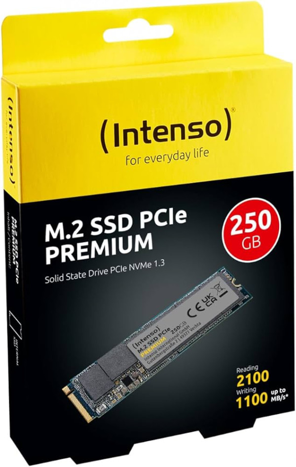 SSD M.2 NVMe Intenso Gen.3×4 250GB 3835440 Read 2100MBs/Write 1100MBs