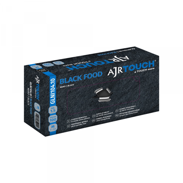 Rukavice  NITRIL bez pudera AJR Touch S 1/100 crne