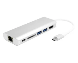 Adapter konvertor TIP C na 2xUSB 3.0+TIP C+RJ45