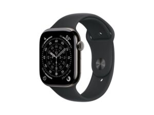APPLE Watch S11 Cellular 42mm Slate Titanium Case with Black Sport Band - M/L (mf8t4rk/a)