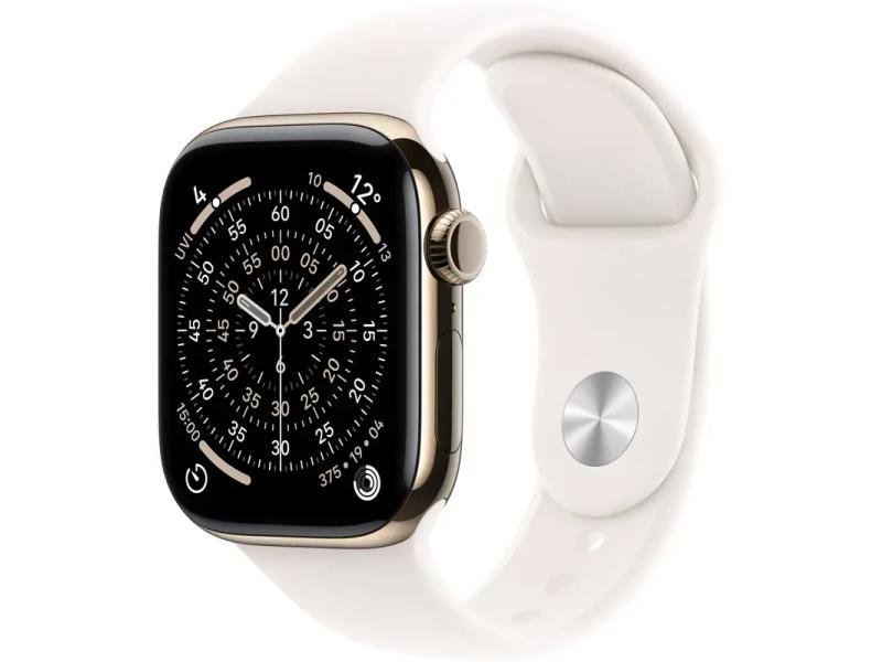 APPLE Watch S11 Cellular 42mm Gold Titanium Case with Light Blush Sport Band – M/L (mf8x4rk/a)