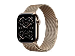 APPLE Watch S11 Cellular 42mm Gold Titanium Case with Gold Milanese Loop (mf8y4rk/a)