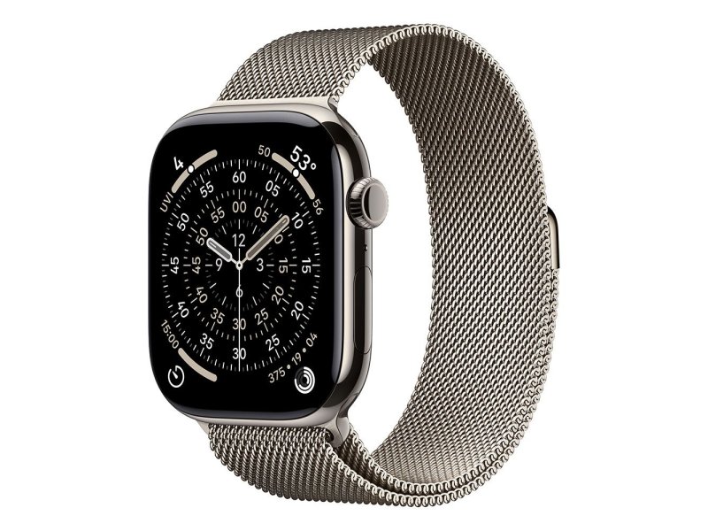 APPLE Watch S11 Cellular 46mm Natural Titanium Case with Natural Milanese Loop – M/L (mfd04rk/a)