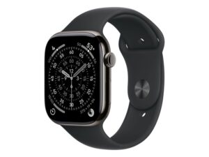 APPLE Watch S11 Cellular 46mm Slate Titanium Case with Black Sport Band - S/M (mfd14rk/a)