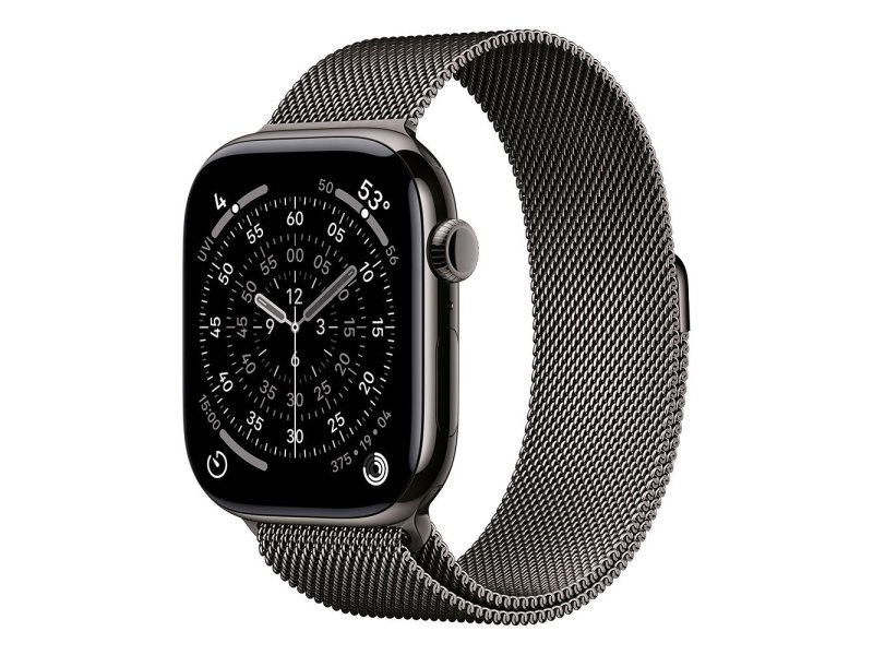 APPLE Watch S11 Cellular 46mm Slate Titanium Case with Slate Milanese Loop – S/M (mfd34rk/a)