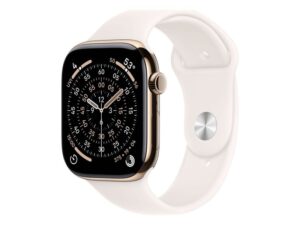 APPLE Watch S11 Cellular 46mm Gold Titanium Case with Light Blush Sport Band - S/M (mfd54rk/a)