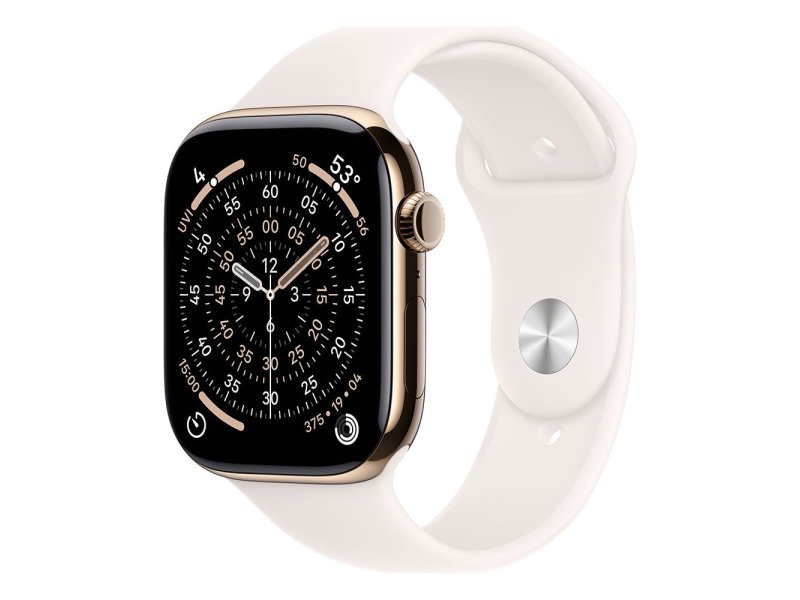 APPLE Watch S11 Cellular 46mm Gold Titanium Case with Light Blush Sport Band – M/L (mfd64rk/a)