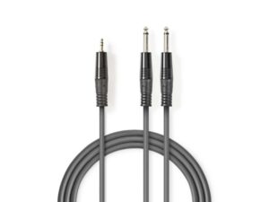 NEDIS COTH23200GY50 Stereo Audio Cable 2x6.35mm muski na 3.5mm muski, 5m, Dark Grey