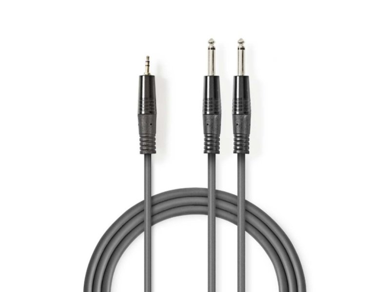 NEDIS COTH23200GY50 Stereo Audio Cable 2×6.35mm muski na 3.5mm muski, 5m, Dark Grey