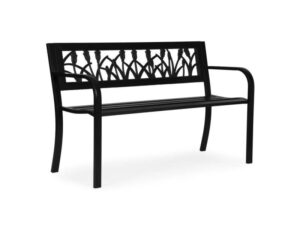 MultiGarden Metalna bastenska klupa 12050 cm sa dekorativnim naslonom, crna - MultiGarden