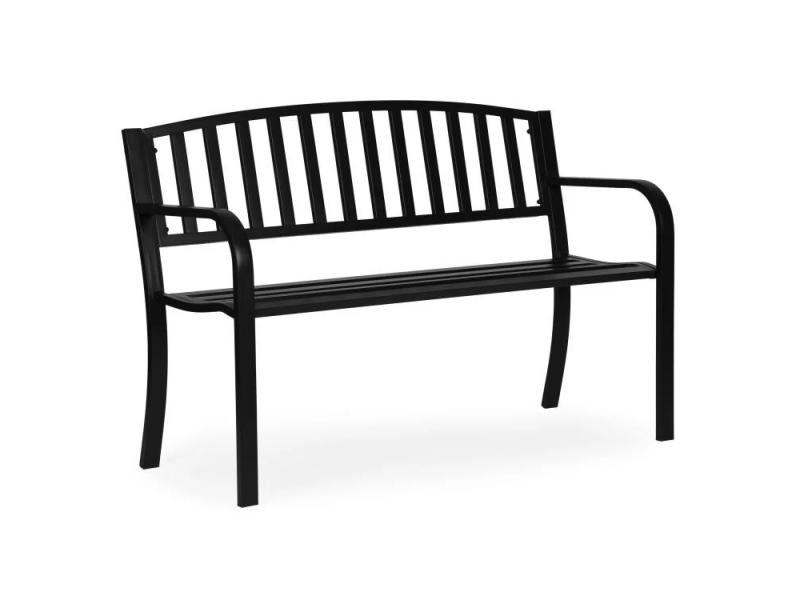 MultiGarden Metalna bastenska klupa 12050 cm sa naslonom, crna – MultiGarden