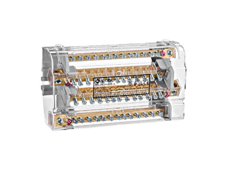 SCHRACK Razvodni blok, 4p, 160A, ulaz 1x50mm², izlaz 4×35+9x16mm²