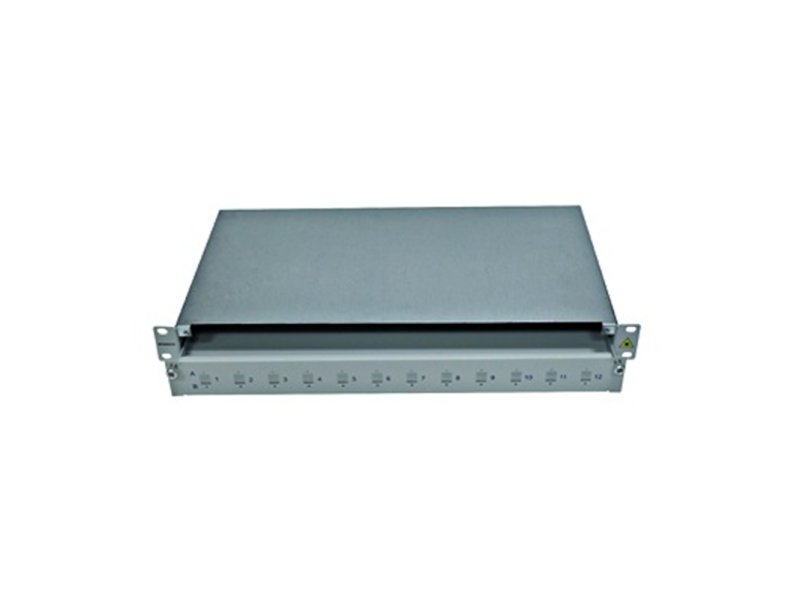 SCHRACK FO Panel 19”,za 12xLCdx adaptera,prazan,1HU,sivi,PREMIUM