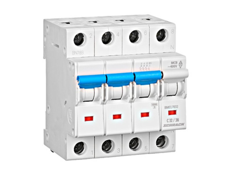 SCHRACK Autom. osigurač 32A/C/3 pol+N 10KA IEC/EN 60 898 15KA IEC 947-2