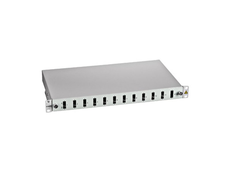 SCHRACK FO Panel 19”,za 12xSCdx adaptera,prazan,1HU,sivi,CLASSIC