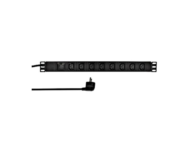 SCHRACK 19” Nap.panel 8xC13+prenap.zašt, ulaz SCHUKO, 1U,ALU,kabl 2m