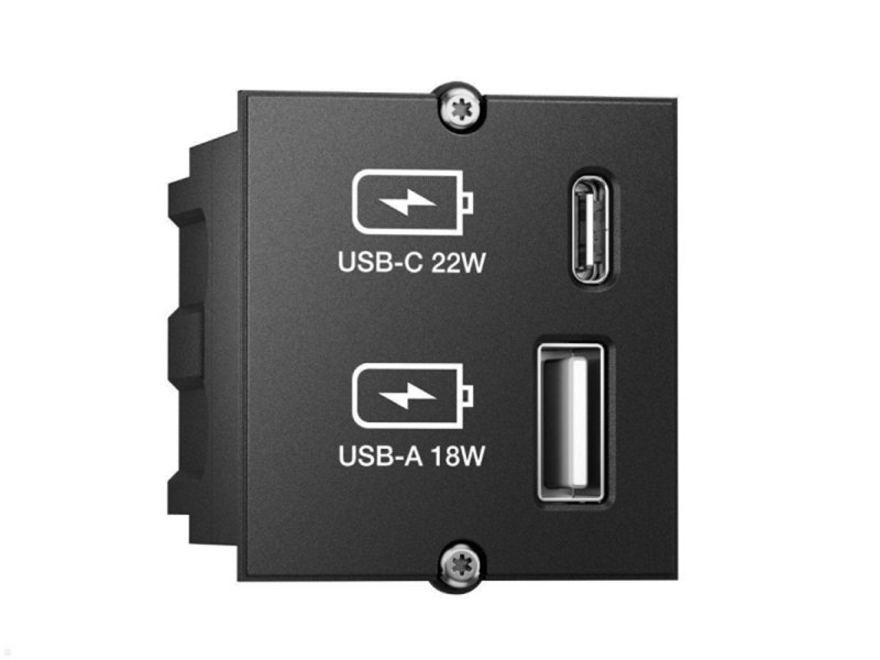 BACHMANN USB ugradni modul USB A 18W /USB C 22W ,kabl GST18 0,2m